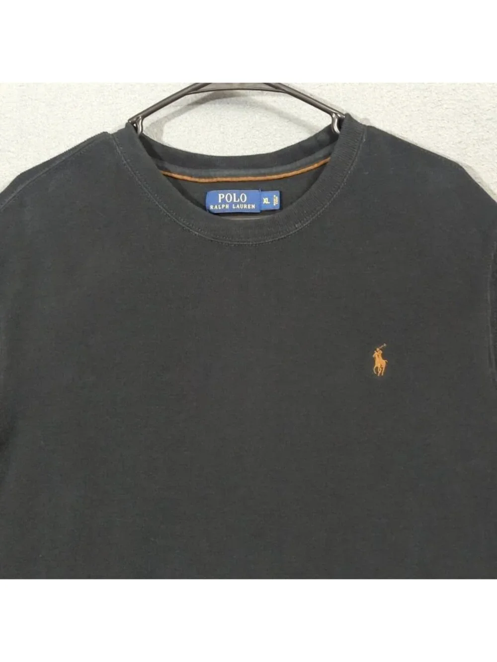 Polo Ralph Lauren Crew Neck Sweatshirt Men's XL Black Heavyweight Cotton Preppy